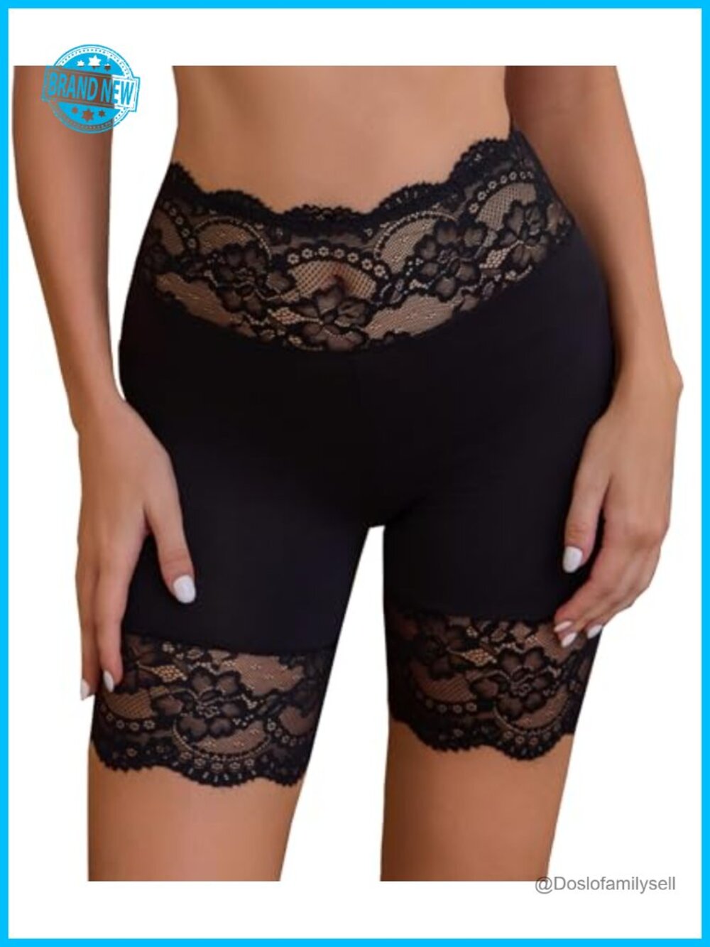 Slip Shorts Anti Chafing Boyshort Under Dress Lace Trim Shapewear